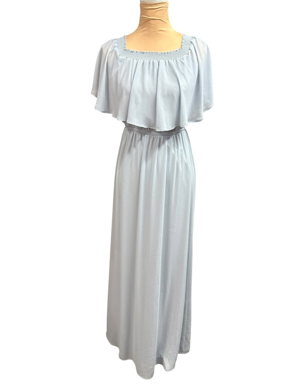 Show Me Your MuMu Hacienda Maxi Dress soft blue ruffle top Small